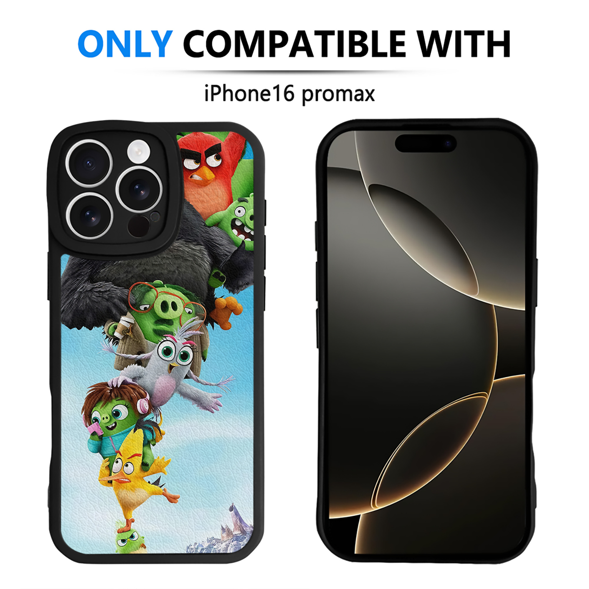 （画像用） Angry Birds アングリーバード 【iPhone 16シリーズ対応】シリコンスマホケース（レザー調） 材質：シリコン